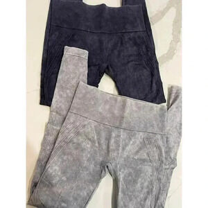 MTA Sports Set of 2 Seamless Moto Stretch Leggings Size Women's Medium Gray